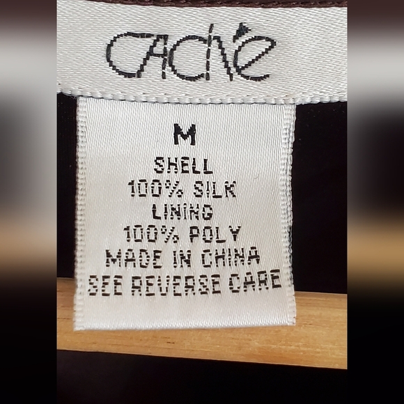 💚5/$25 Caché Silk Dark Brown Beaded Embellished Sleeveless Blouse Size Medium - Picture 7 of 8